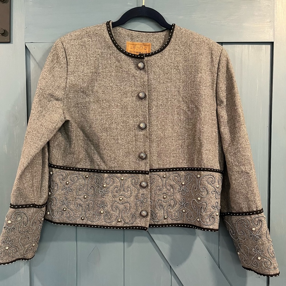 Double D Ranch Wear 100% Wool Embellished Western Jacket